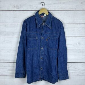 RARE Vintage 1970s Levi’s Orange Tab Denim Button Shirt Large